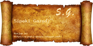 Sipeki Gazsó névjegykártya